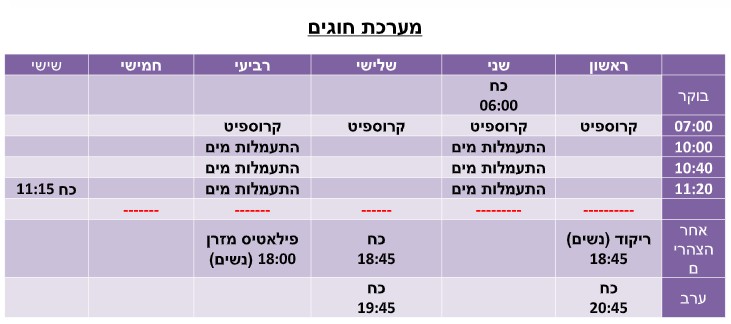 חוגים למנויי המועדון